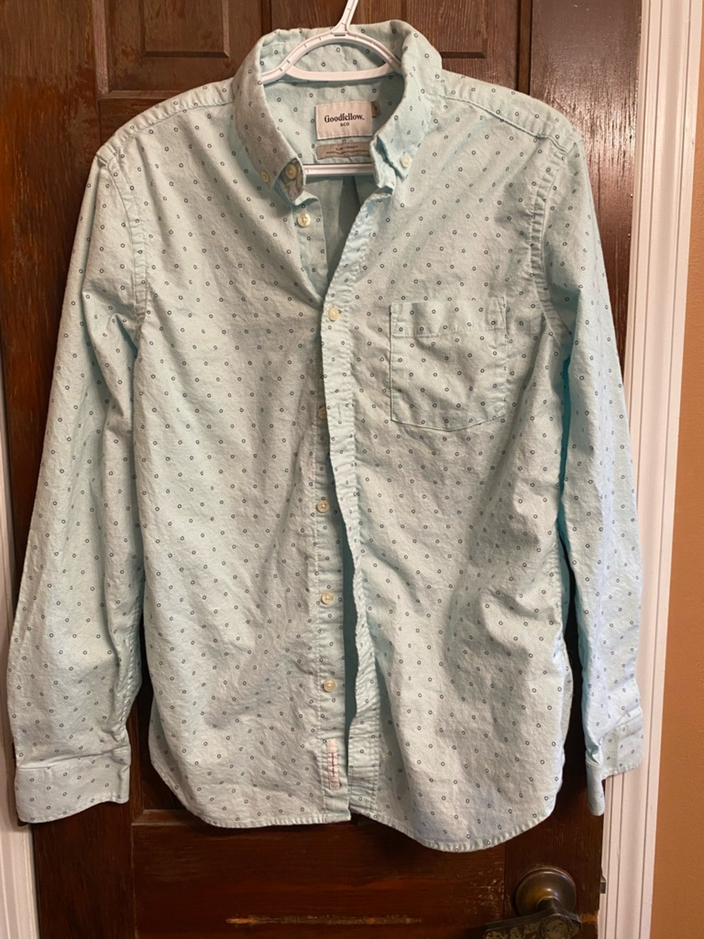 Goodfellow & Co Light Mint Button-Down Shirt with Micro Dot Print